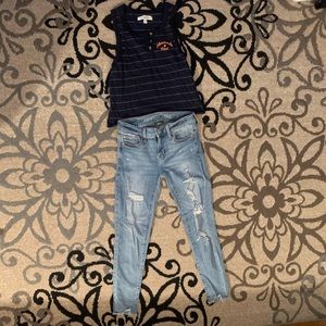 American Eagle jeans and Abercrombie tank top